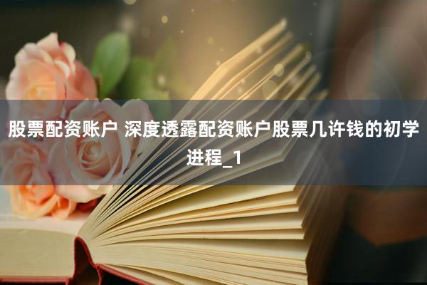 股票配资账户 深度透露配资账户股票几许钱的初学进程_1